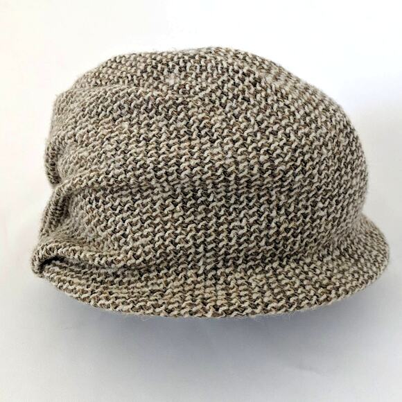 Vintage CHANEL Tweed City Hat Wool Tan Cloche 57 Luxury Old Money - Picture 5 of 11